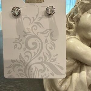 Moissanite 6.5 mm stud earrings